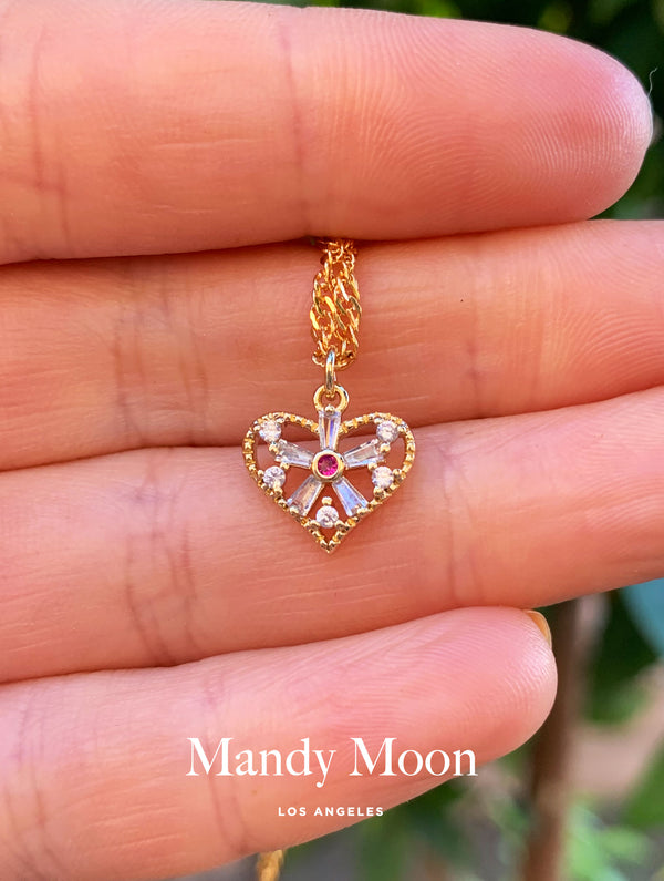 Star Fuchsia Heart Necklace