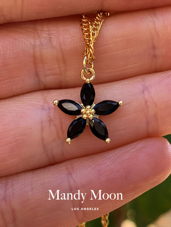 Black Hibiscus Necklace