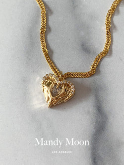 Angel Wrapped Heart Necklace