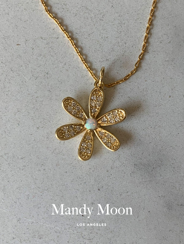 Opal Daisy Necklace