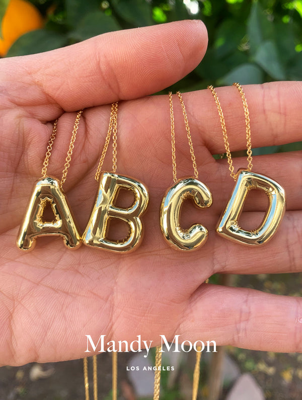 Gold Filled Bubble Letter Necklace