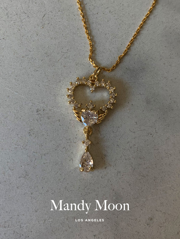 Diamond Heart Drop Necklace