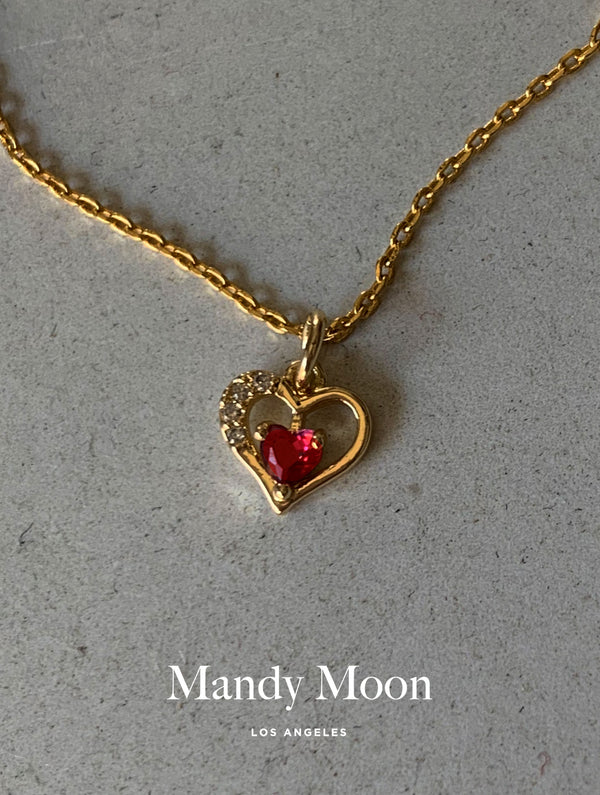 Ruby Heart Necklace