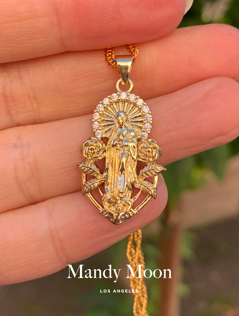 Amazon.com: Ascona Mother Virgin Mary Necklace Our Lady of Guadalupe Medal Pendant  Necklace For Women La Virgen Milagrosa mothers day gifts (gold) : Clothing,  Shoes & Jewelry