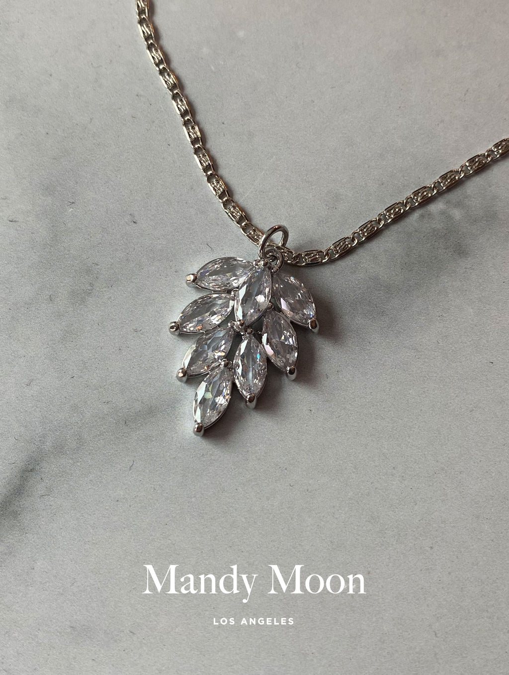 Diamond Leaf Necklace - Silver – MM