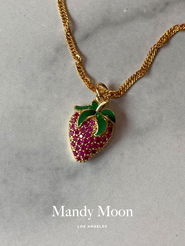 Dainty Strawberry Necklace