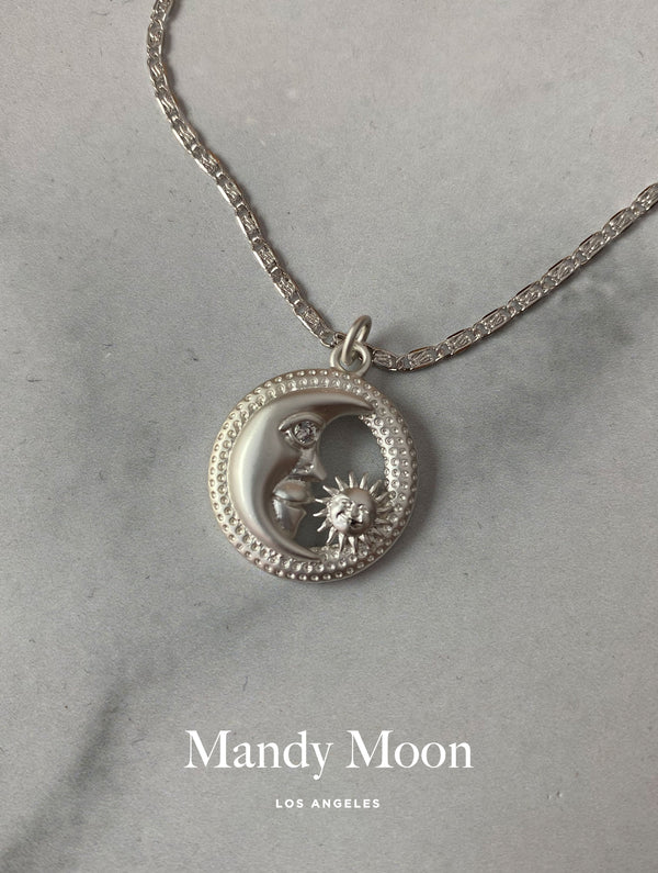 Luna Moon Necklace - Silver