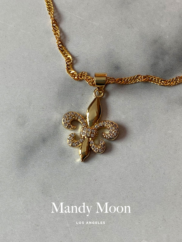 Gold Filled Fleur de Lis Necklace