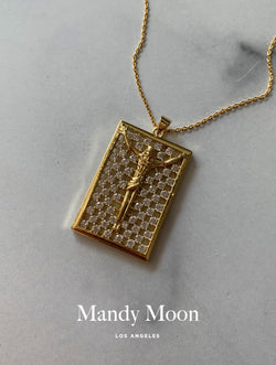 Diamond Rectangle Jesus Necklace