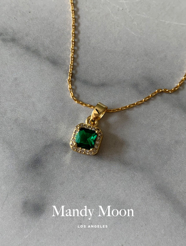 Square Emerald Necklace