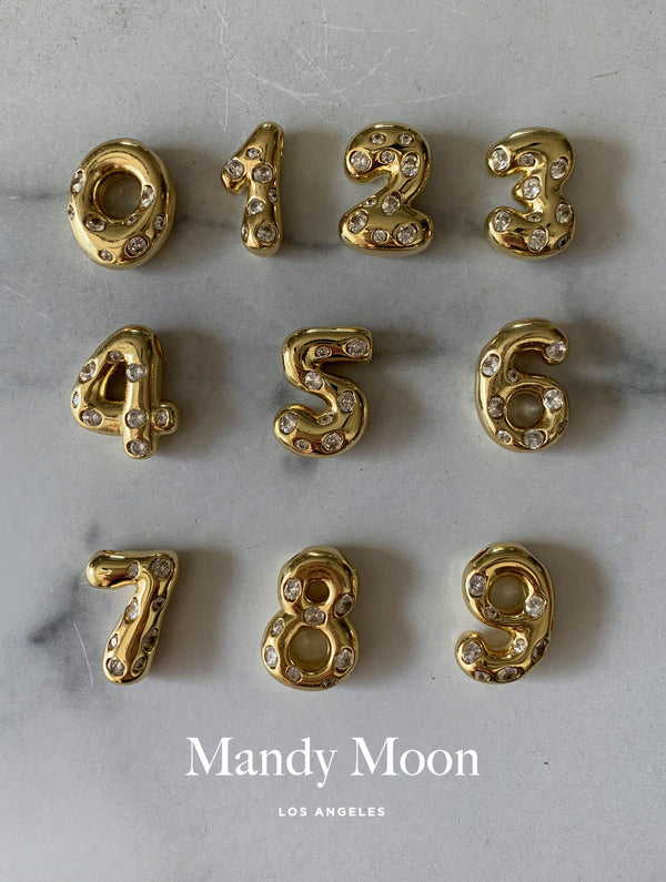 Bubble Diamond Numbers Necklace