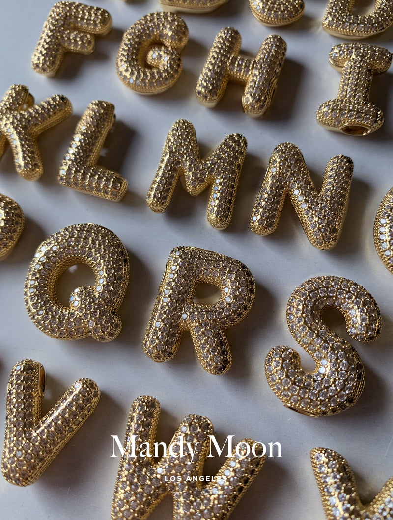 CZ Gold Filled Bubble Letter Necklace