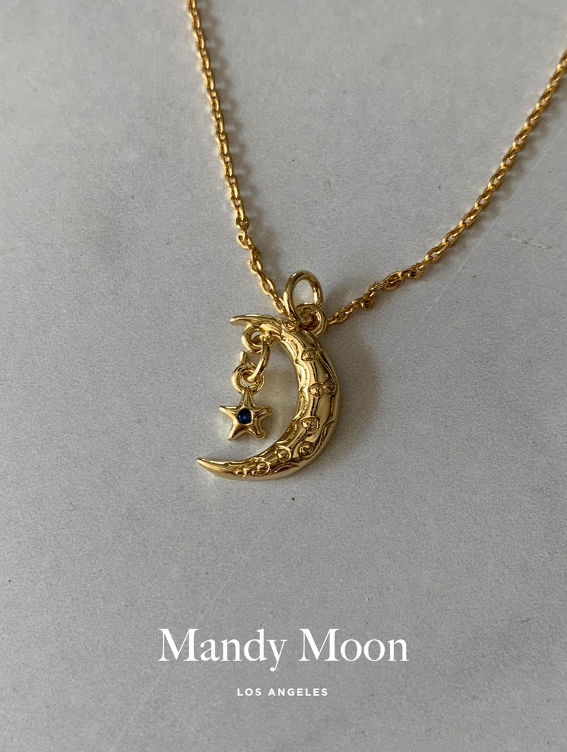 Engraved Crescent Necklace