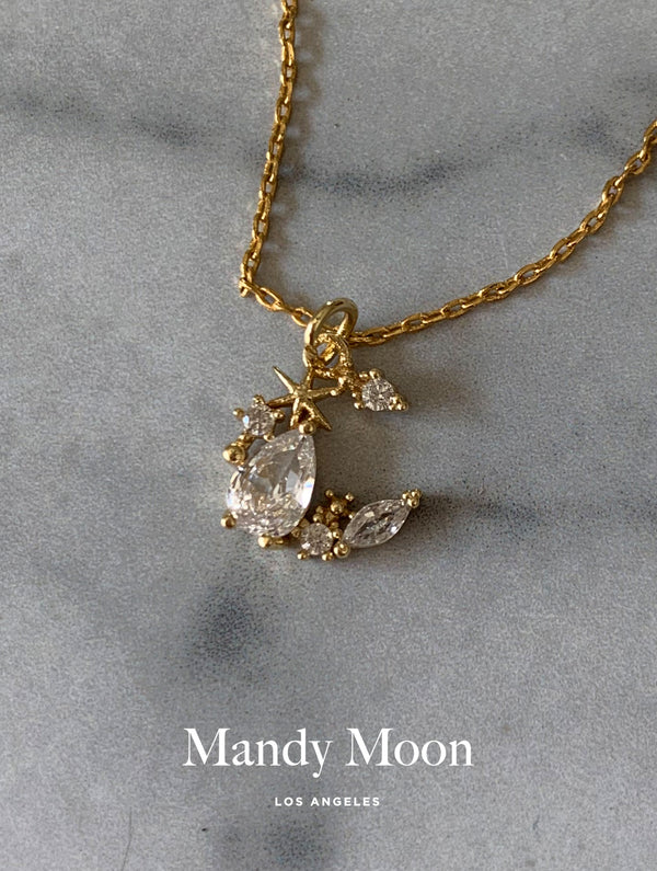 Star Moon Cluster Necklace