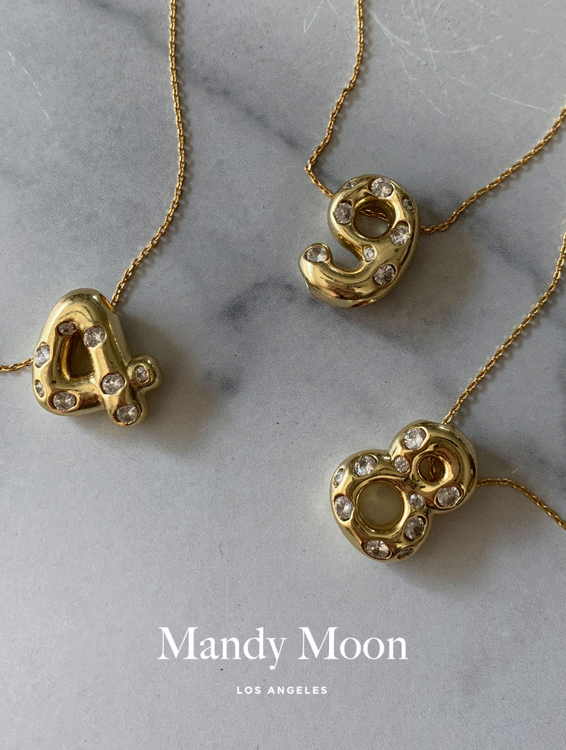 Bubble Diamond Numbers Necklace