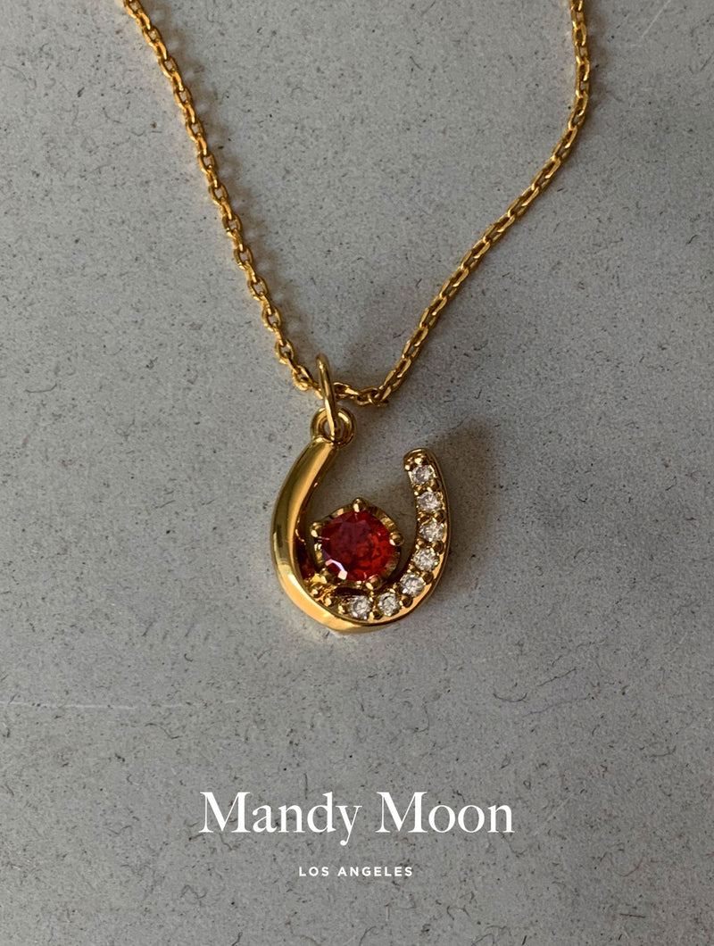 Red Horseshoe Necklace