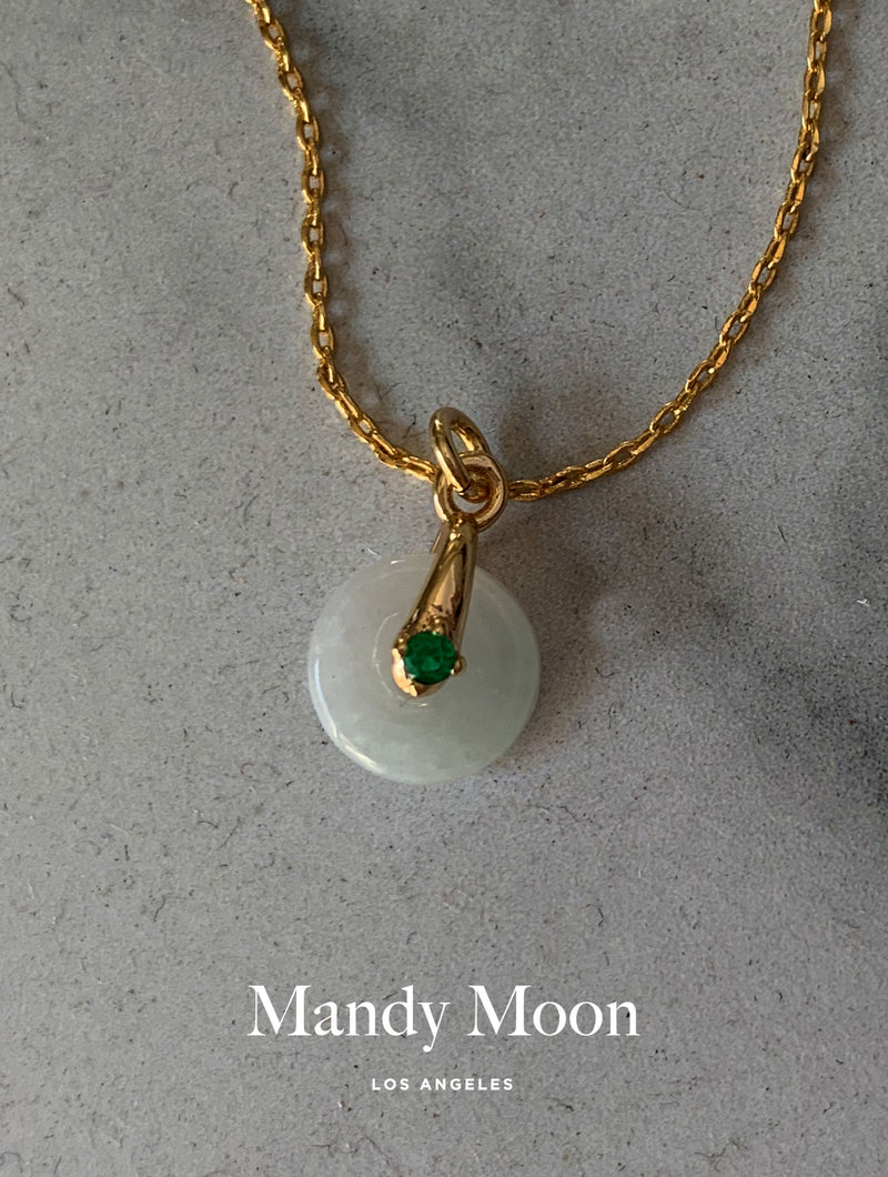 Tiny Green Jade Necklace