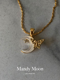 Pearl Mariposa Moon Necklace