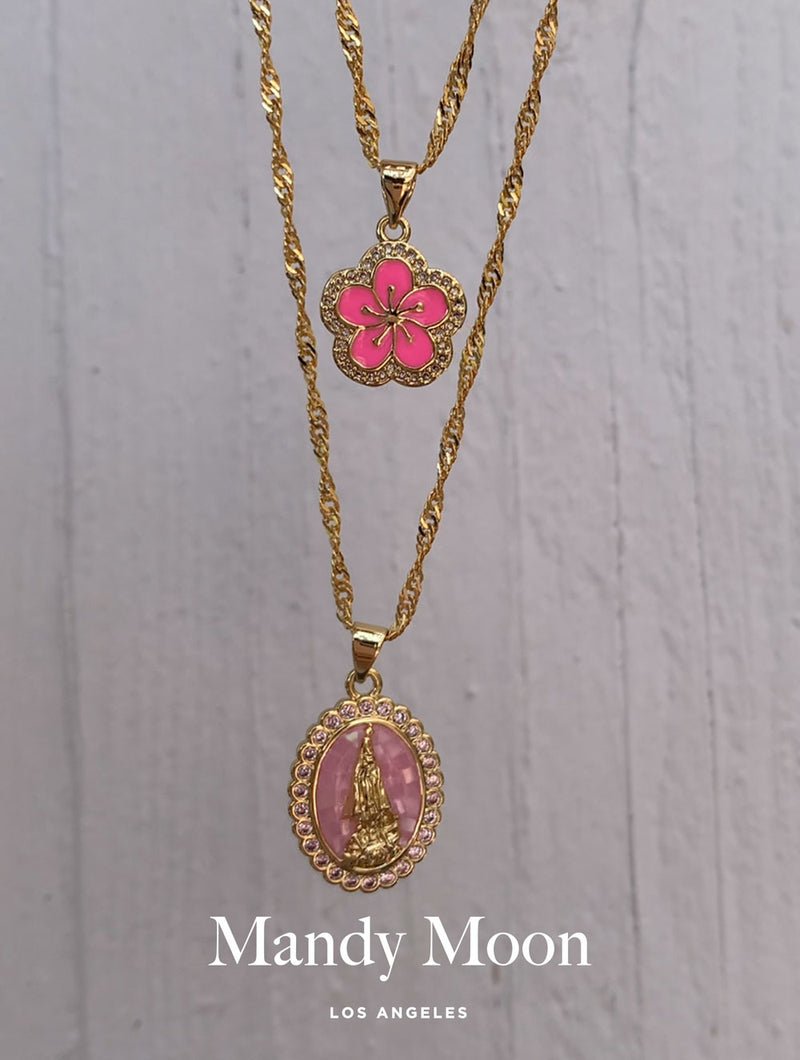 Pink Shell Guadalupe Necklace
