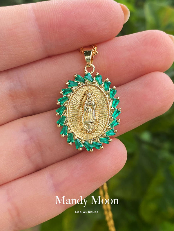 Green Saint Mary Necklace