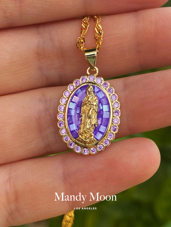 Lavender Saint Mary Necklace