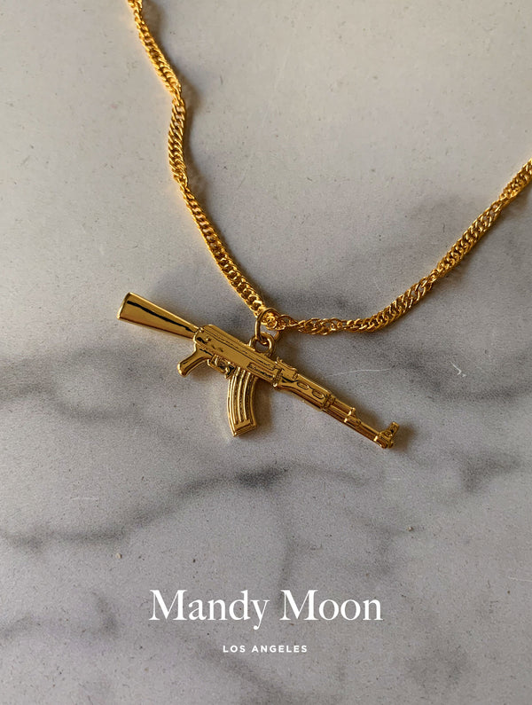 Gold Rifle Necklace