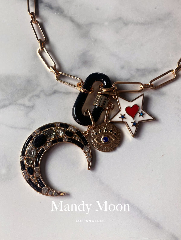 Large Crescent Bold Charm Necklace