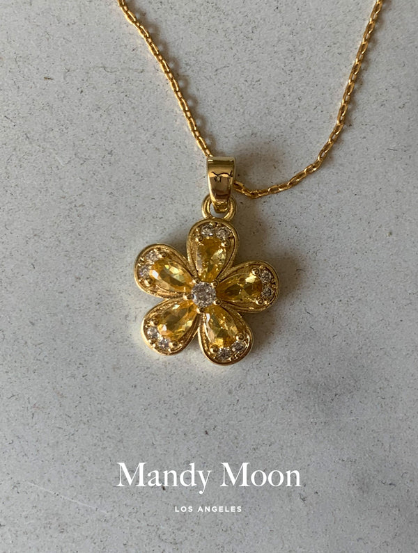 Citrine Flower Necklace