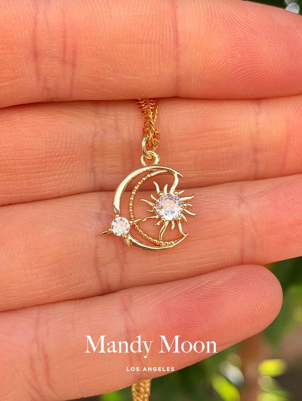 Diamond Sun Burst Celestial Necklace