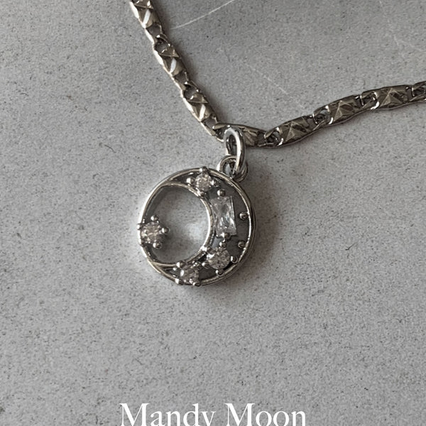 Circle Moon Necklace - Silver – MM