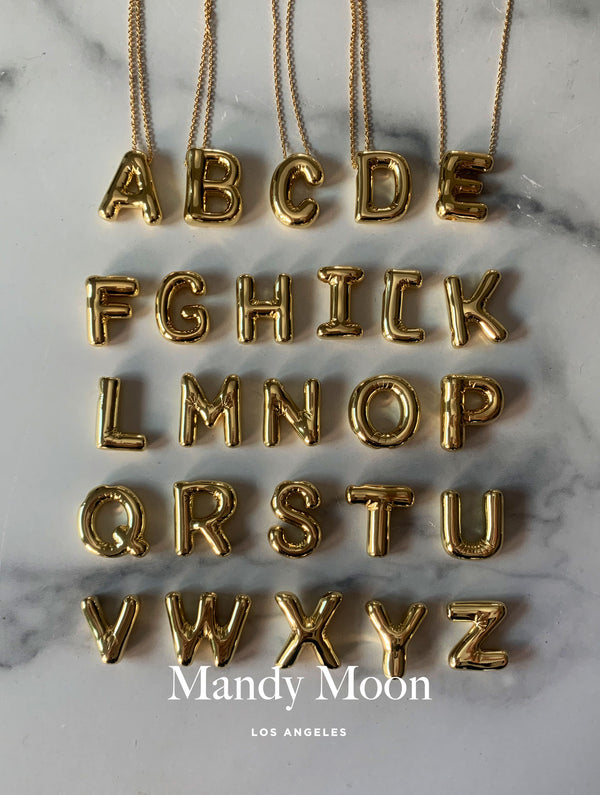 Gold Filled Bubble Letter Necklace