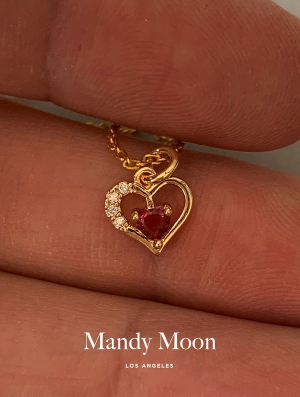 Ruby Heart Necklace