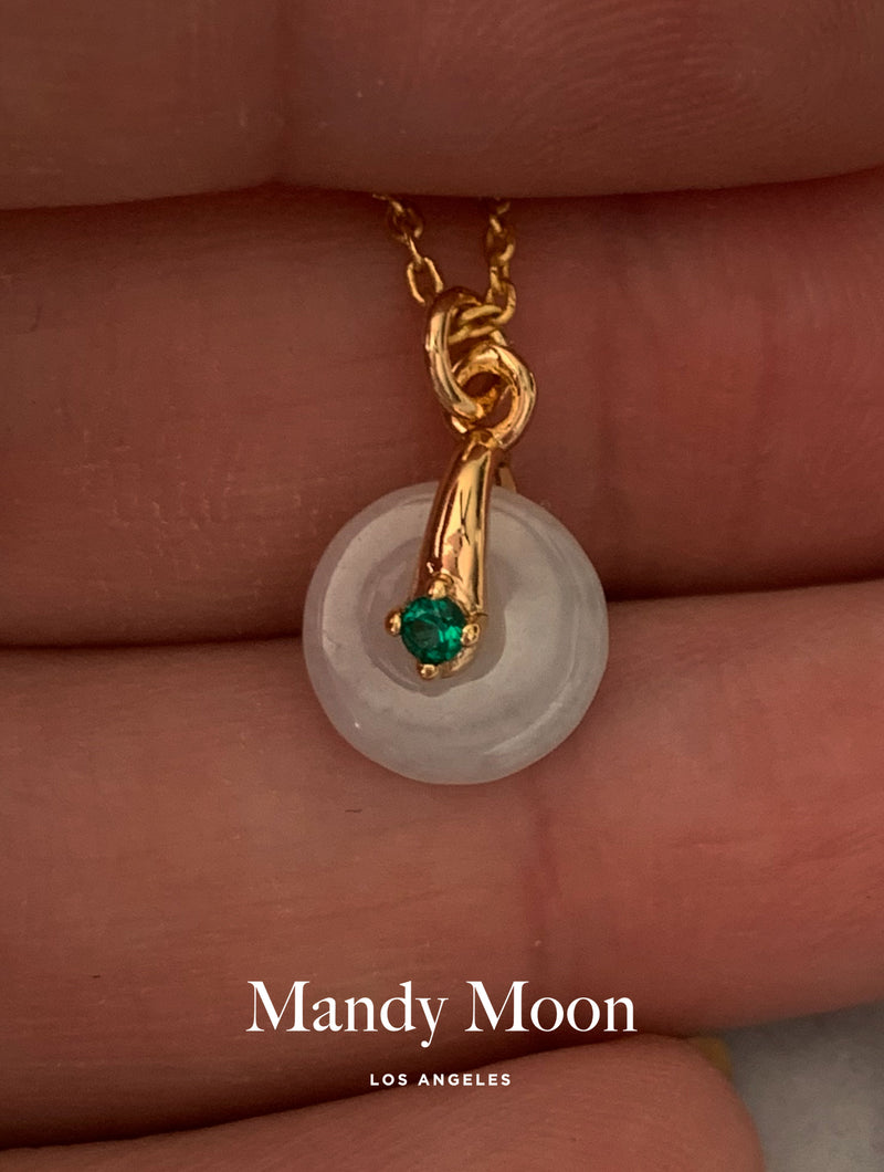 Tiny Green Jade Necklace