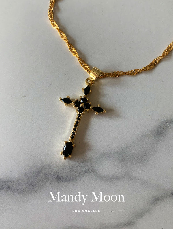 Cathedral Black Cross Necklace