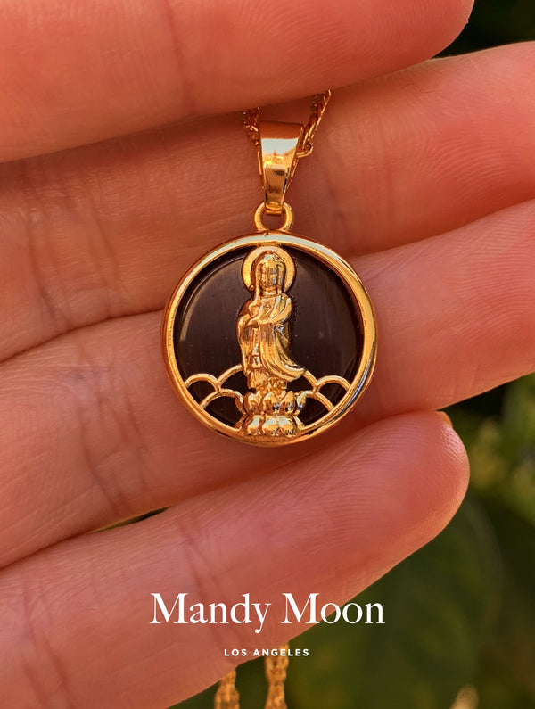 Black Lucky Buddha Necklace