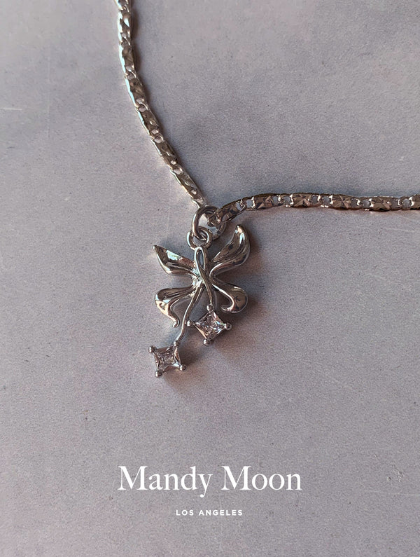 Fairy Butterfly Necklace - Silver