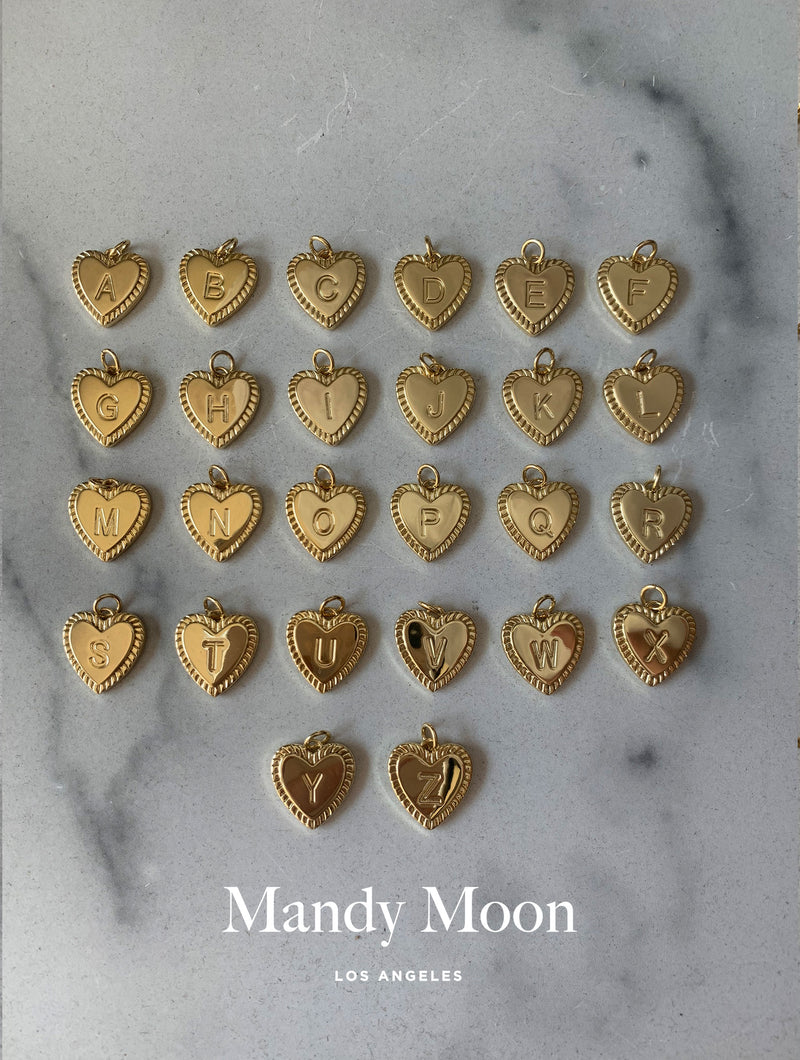 Gold Filled Heart Initial Necklace