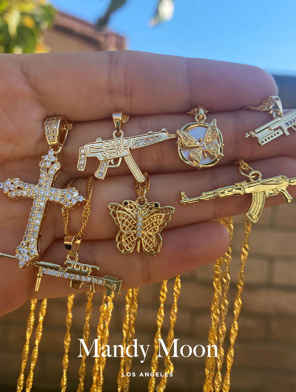 【2plan】24FW★ [LAN ARCHIVE] Roof Stone Necklace Hip Hop Stone Filled DATWAY Pendant 24