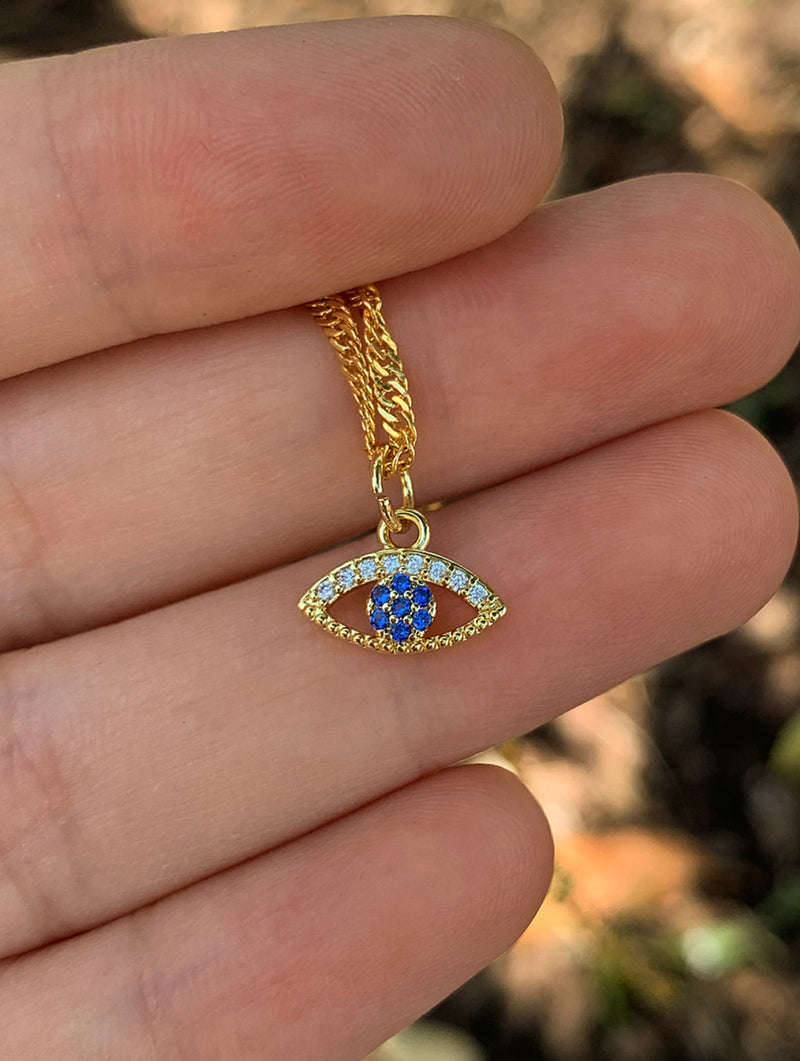 18kt Rose Gold Evil Eye with Diamonds and Cornflower Blue Sapphire – Fine  Jewels Australia