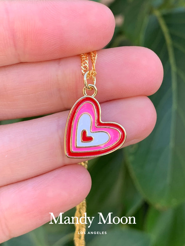 Pink Gradient Heart Necklace