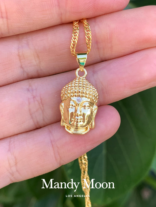 Gold Buddha Head Necklace
