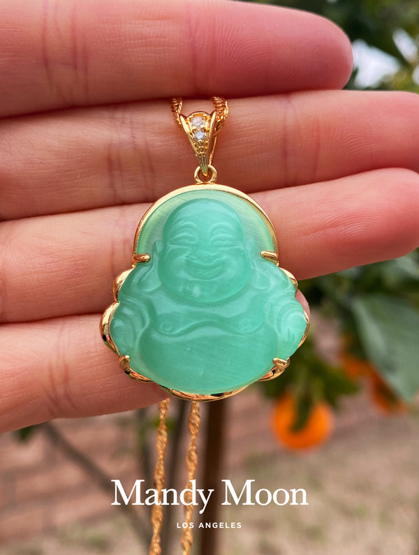 Mint Buddha Necklace