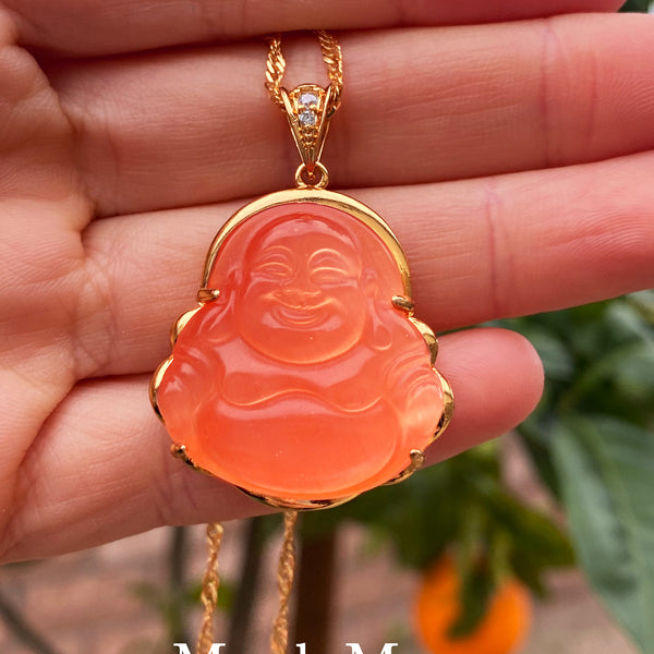 Orange sale jade necklace