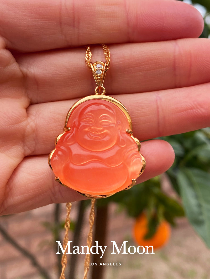 Orange Buddha Necklace