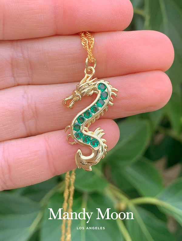 Green Flying Dragon Necklace
