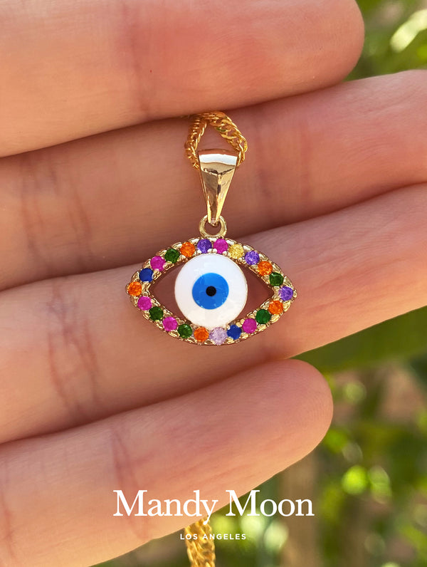 Rainbow Evil Eye Necklace (Evil Eye)
