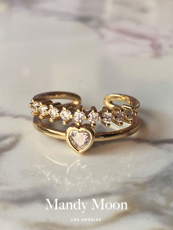 Double Layered Heart Ring