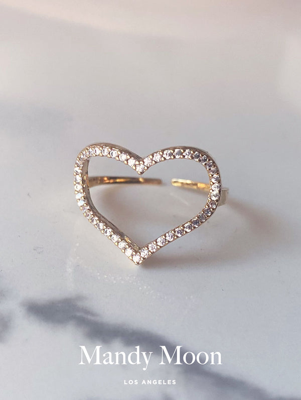 Heart Diamond Outline Ring