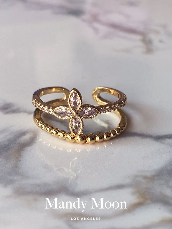 2 Band Clover Ring